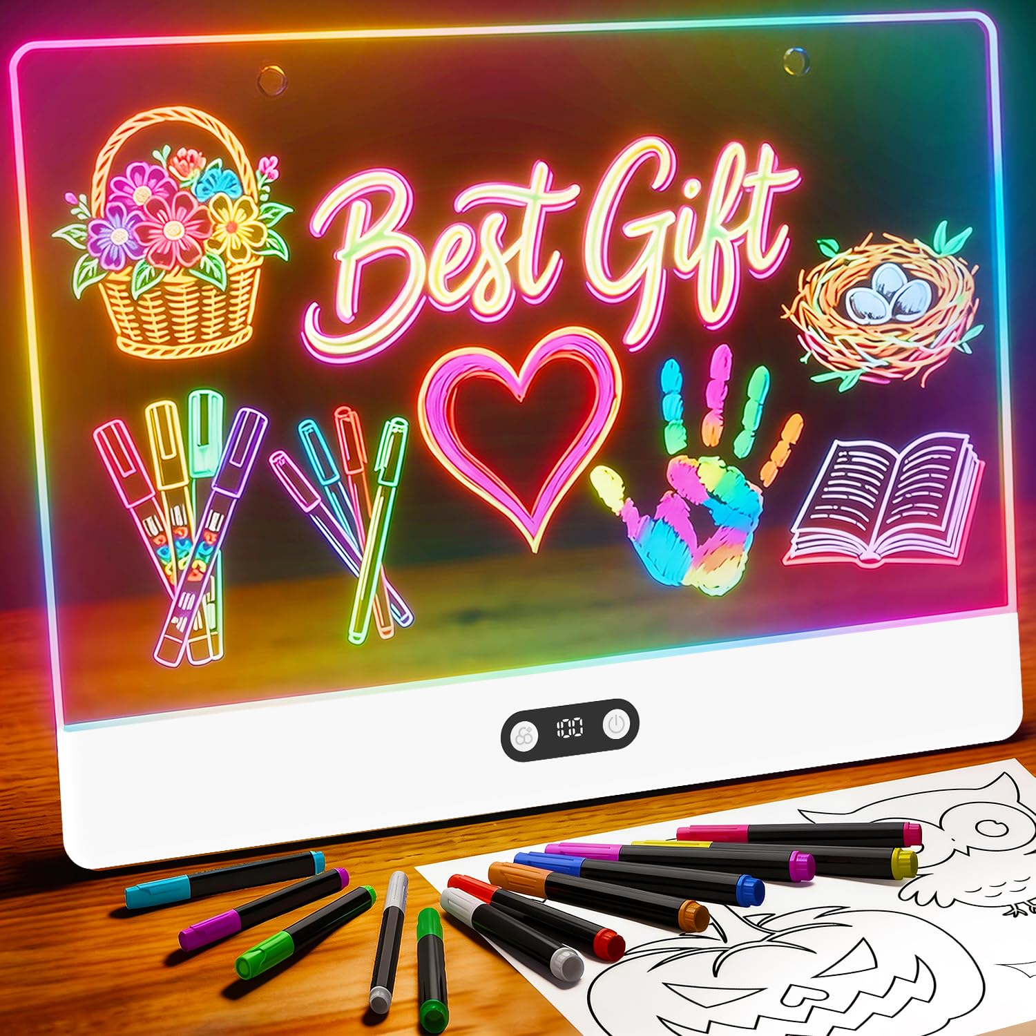 Kids Toys Drawing - Перезаряжаемая светодиодная доска для рисования для