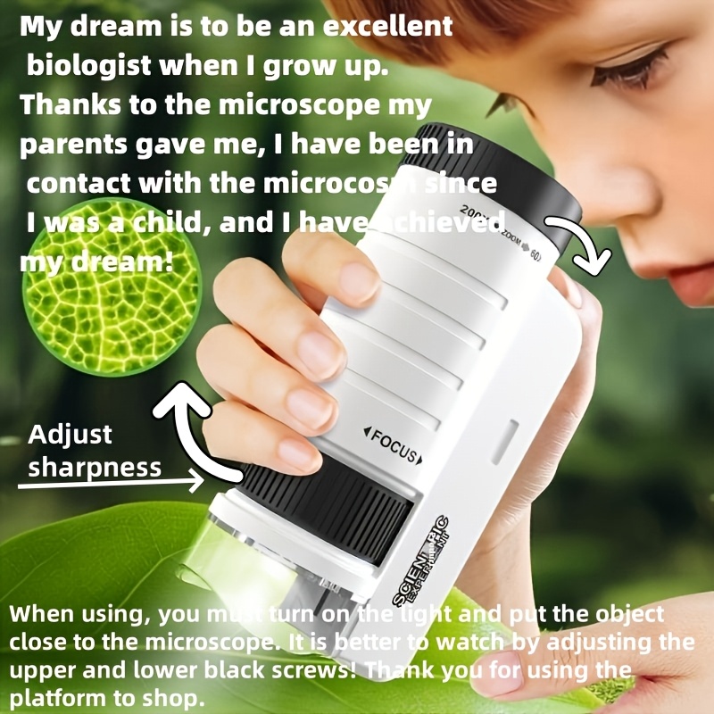 Microscope Kids Science - Ручной комплект микроскопа, лабораторный дом, школа,