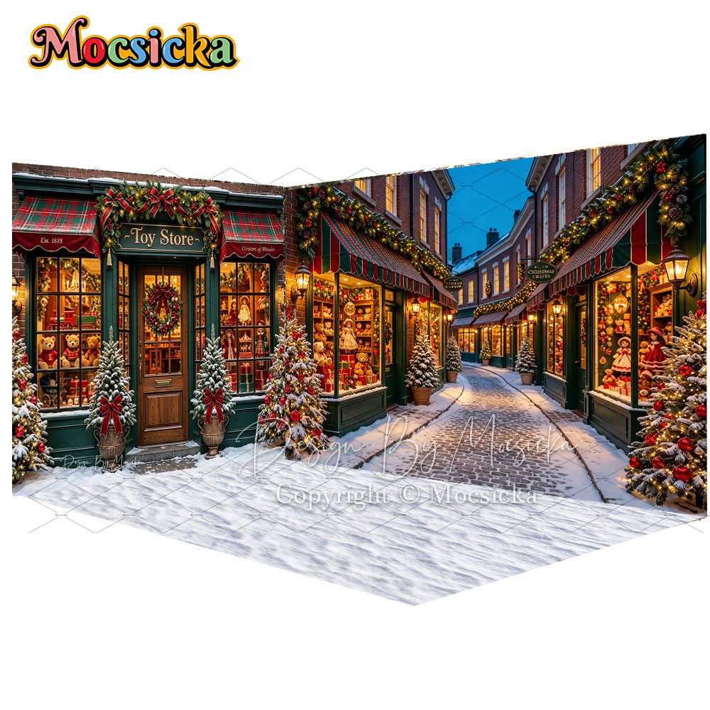 Kids Toys Stores - Фон для фотосъемки Mocsicka: Рождественский магазин