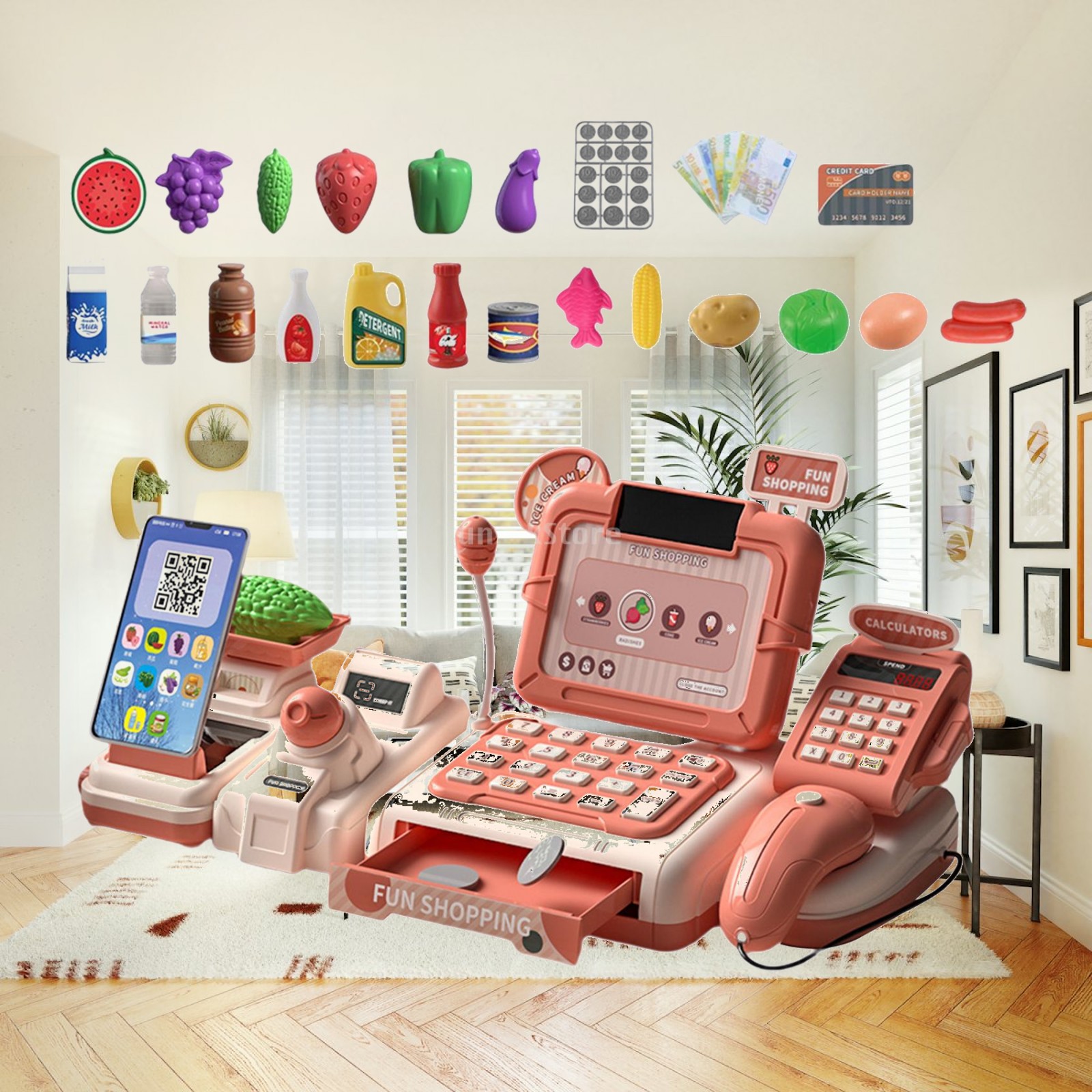 Kids Toys Stores - Игровой набор «Кассовый аппарат для супермаркета»