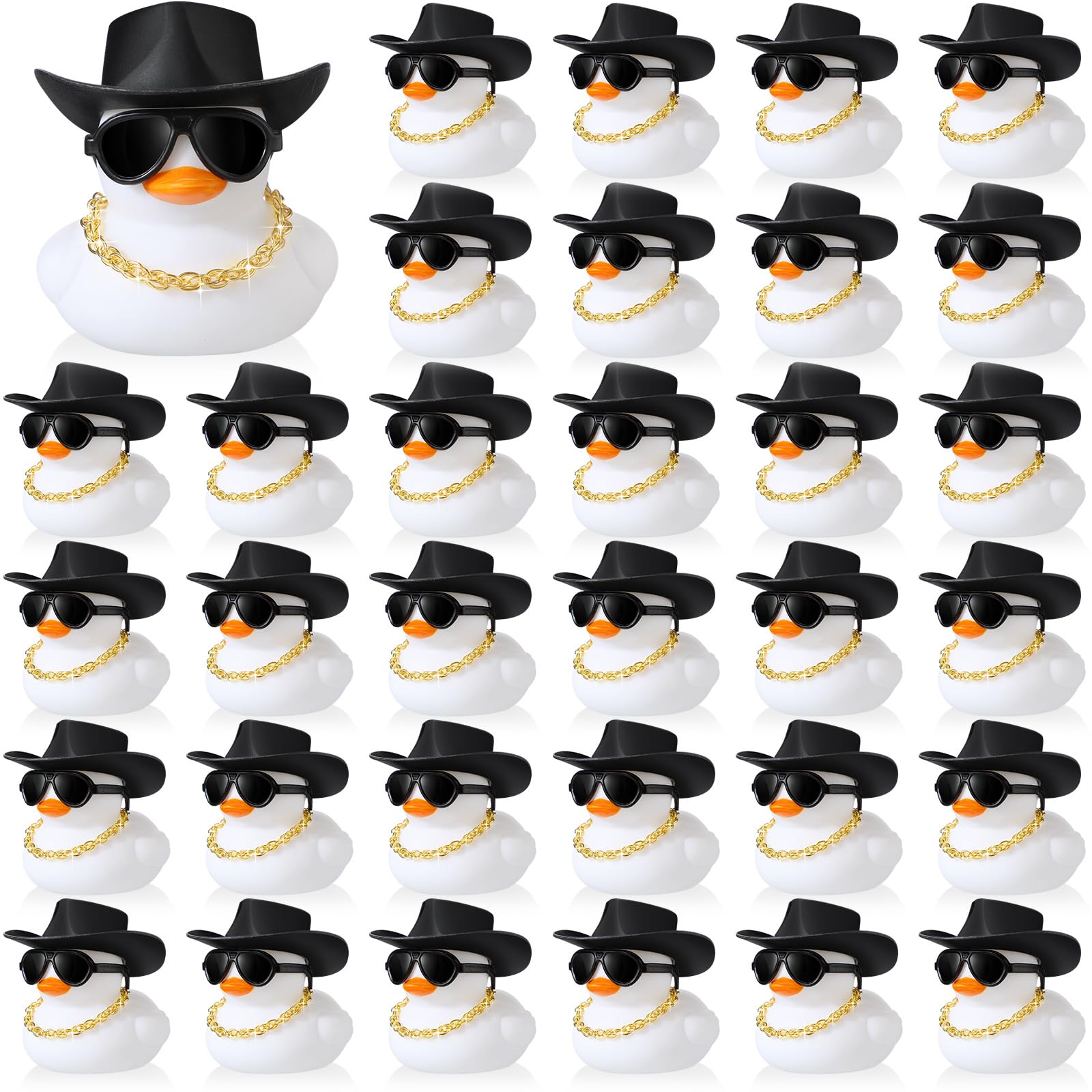 Rubber Duck Bath - 6-60 компл., белая ковбойская резиновая утка,